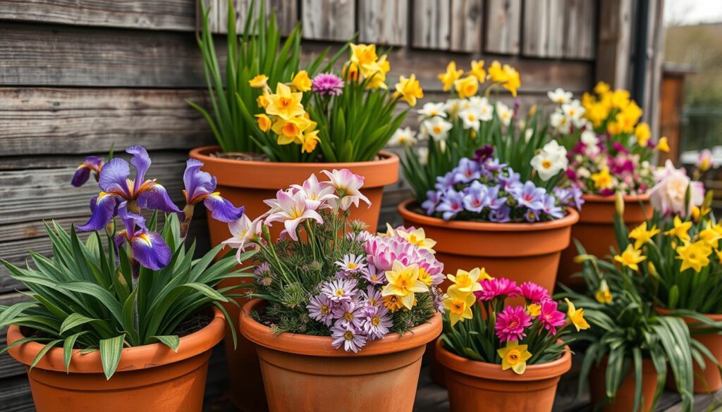 Spring perennials in pots Spring perennials in pots